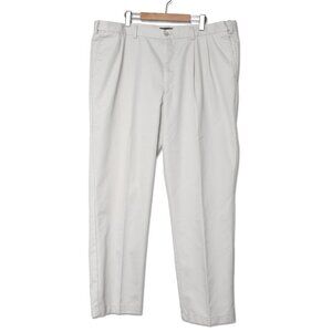 Dockers Khakis Pants Trouser Slacks Pleated Front Beige Casual Classic Fit